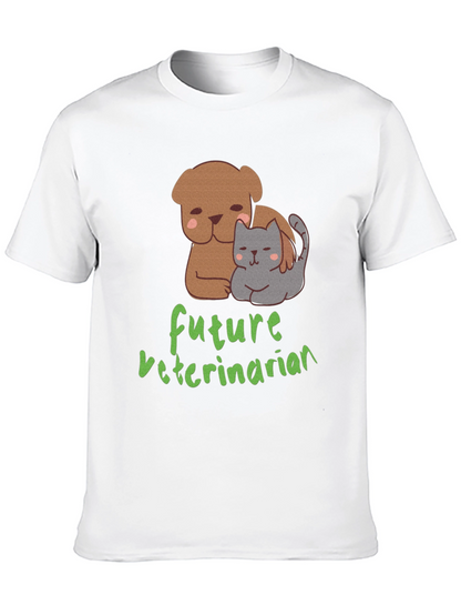 Camiseta Negra Futuro Veterinario con Diseño de Mascotas