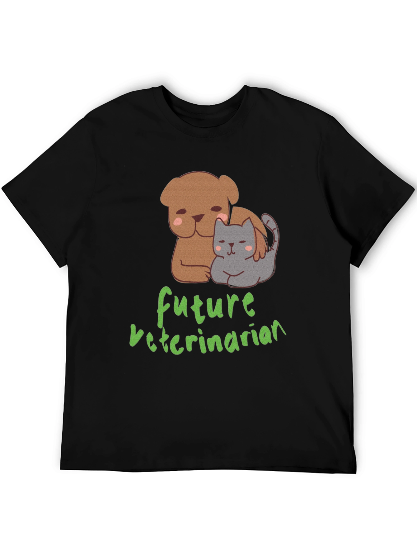 Camiseta Negra Futuro Veterinario con Diseño de Mascotas