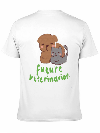 Camiseta Negra Futuro Veterinario con Diseño de Mascotas