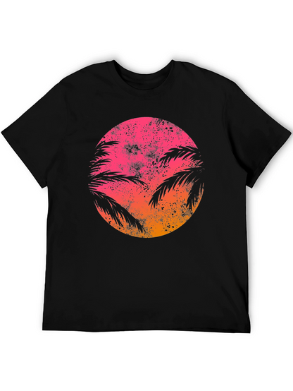 Camiseta Sunset Palm Retro Estampada