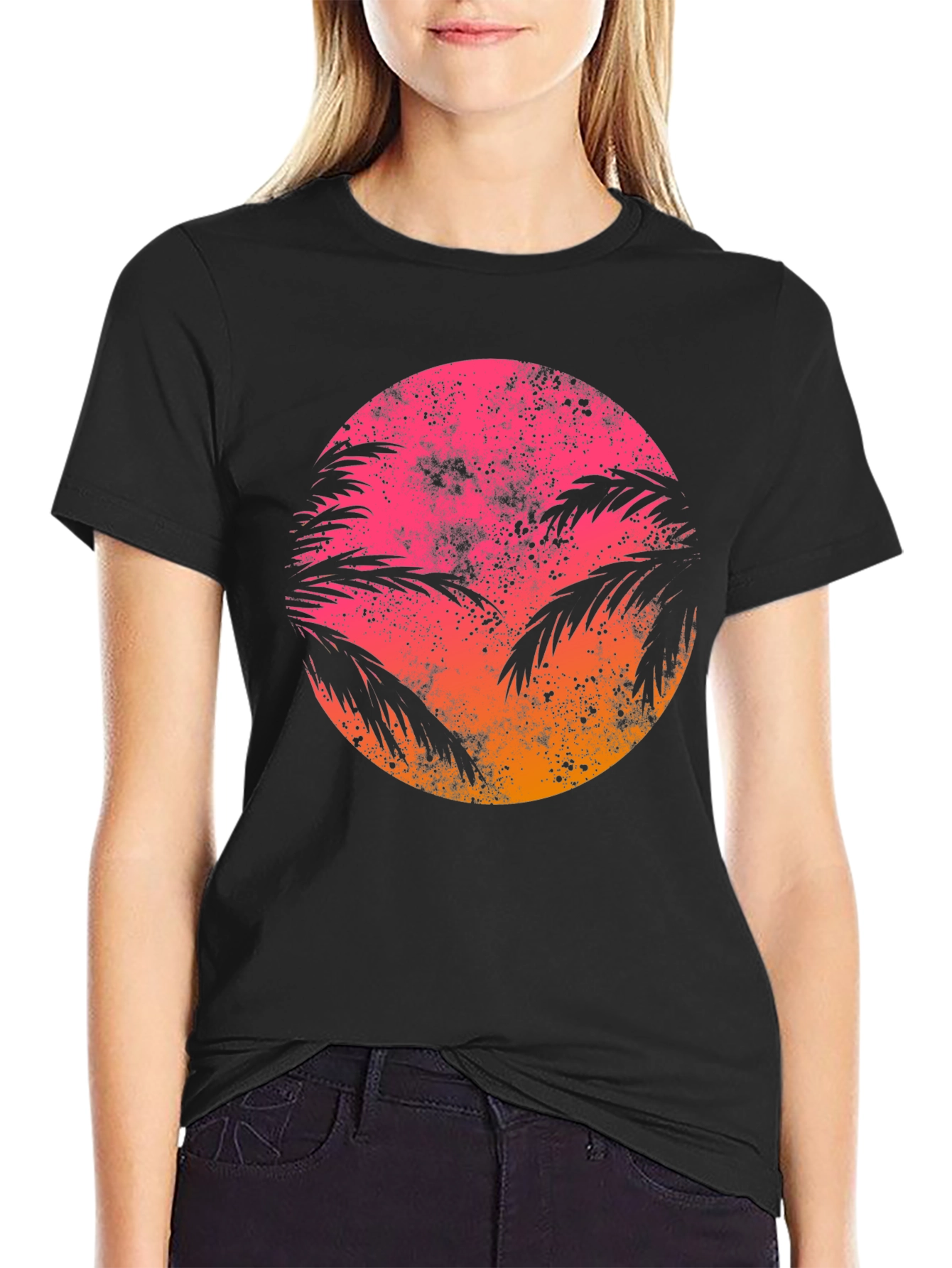 Camiseta Sunset Palm Retro Estampada