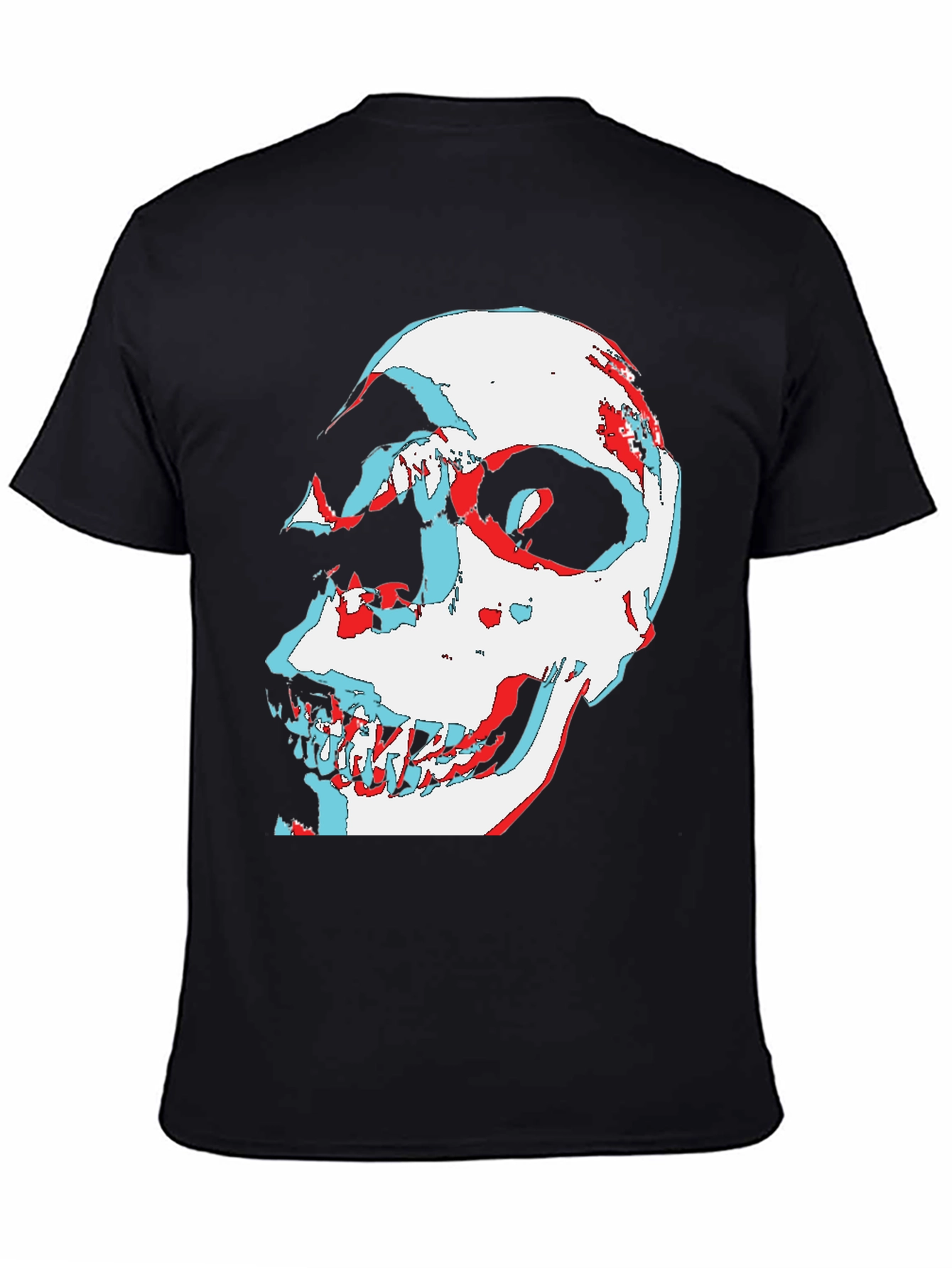 Camiseta Negra con Diseño Calavera 3D