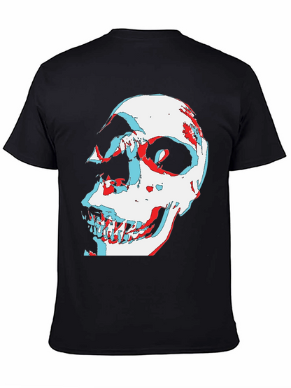 Camiseta Negra con Diseño Calavera 3D