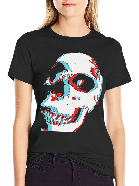 Camiseta Negra con Diseño Calavera 3D