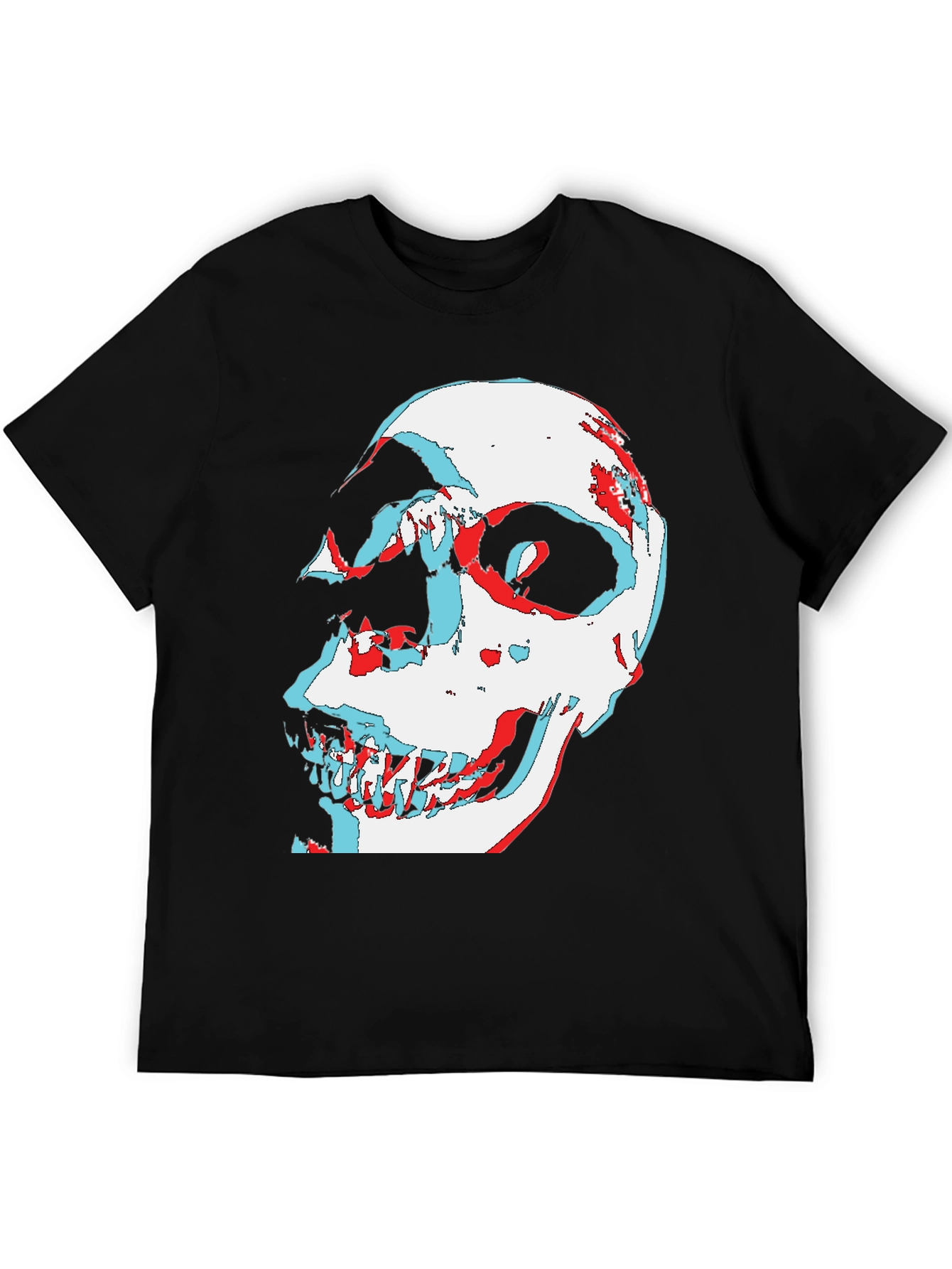 Camiseta Negra con Diseño Calavera 3D