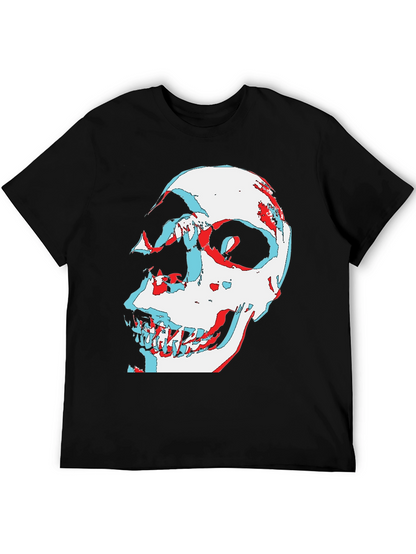 Camiseta Negra con Diseño Calavera 3D
