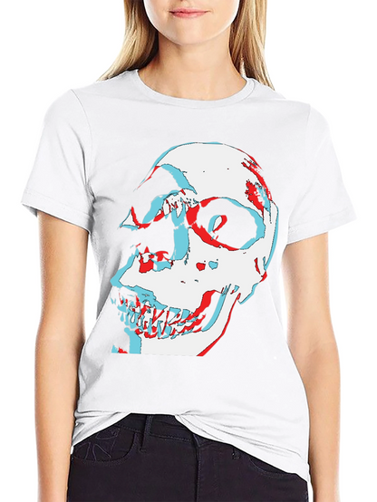 Camiseta Negra con Diseño Calavera 3D