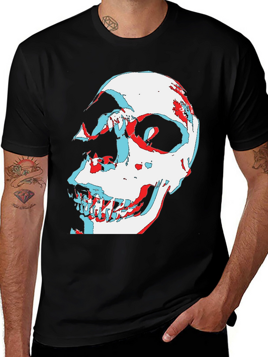 Camiseta Negra con Diseño Calavera 3D
