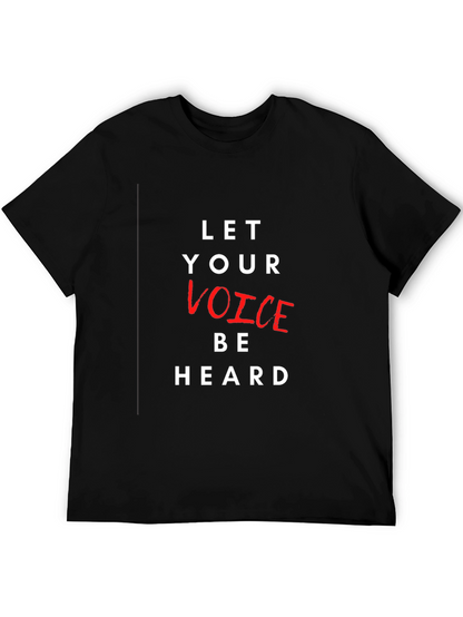Camiseta Negra con Mensaje Let Your Voice Be Heard