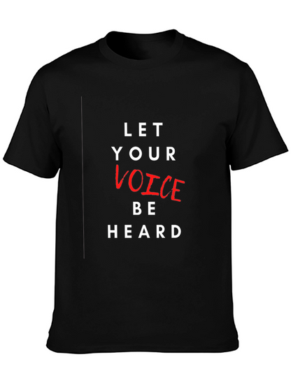Camiseta Negra con Mensaje Let Your Voice Be Heard