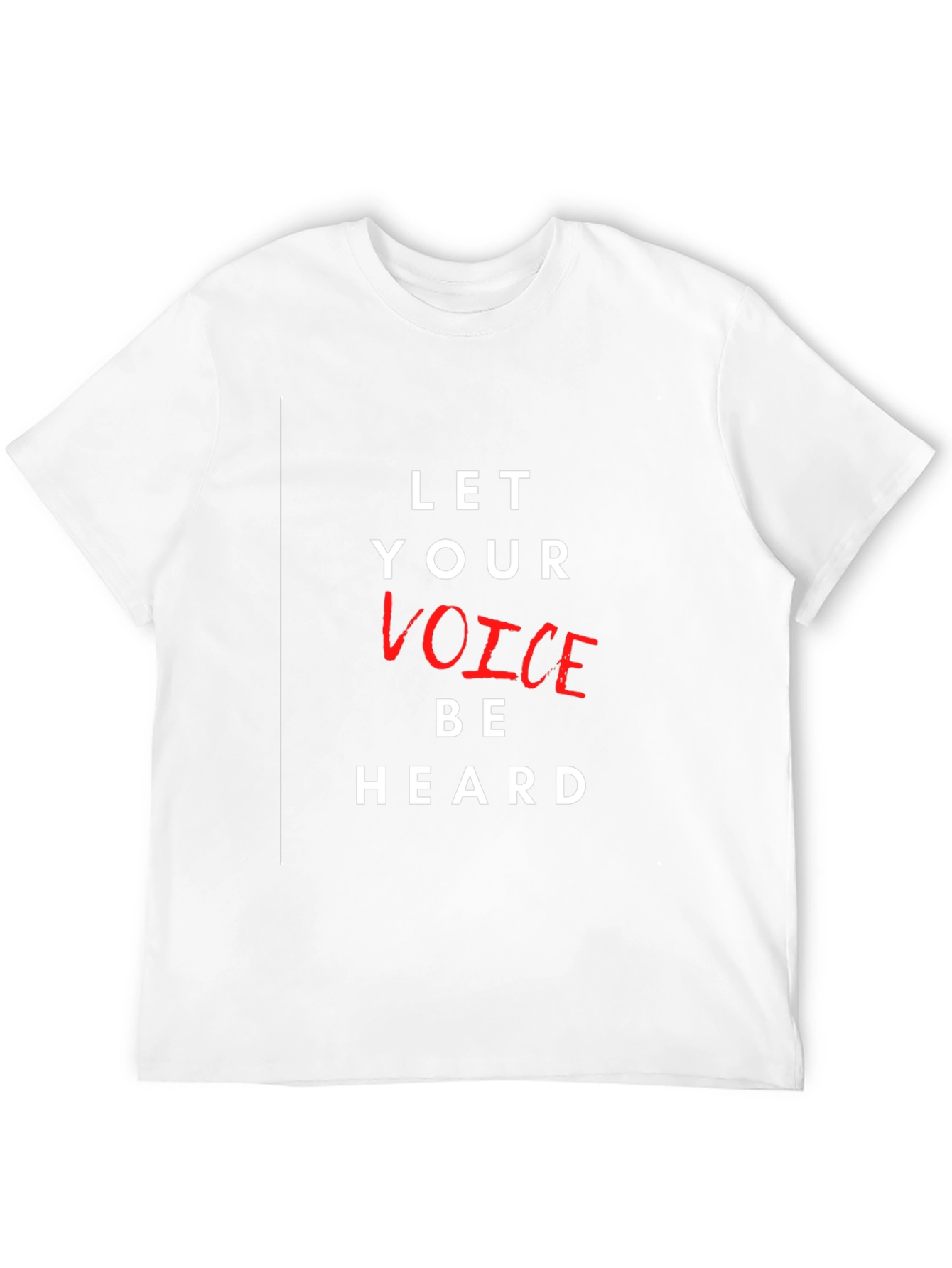Camiseta Negra con Mensaje Let Your Voice Be Heard