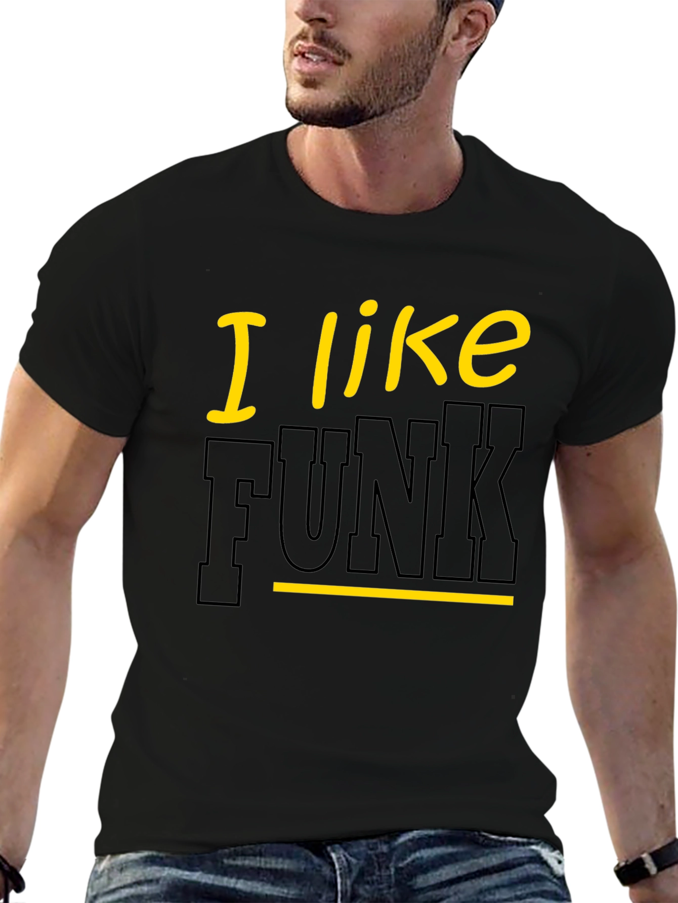Camiseta Negra con Diseño I Like Funk