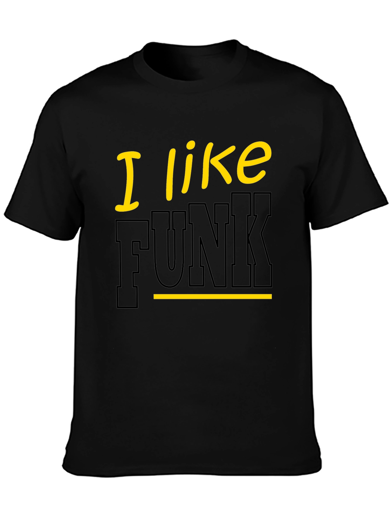 Camiseta Negra con Diseño I Like Funk