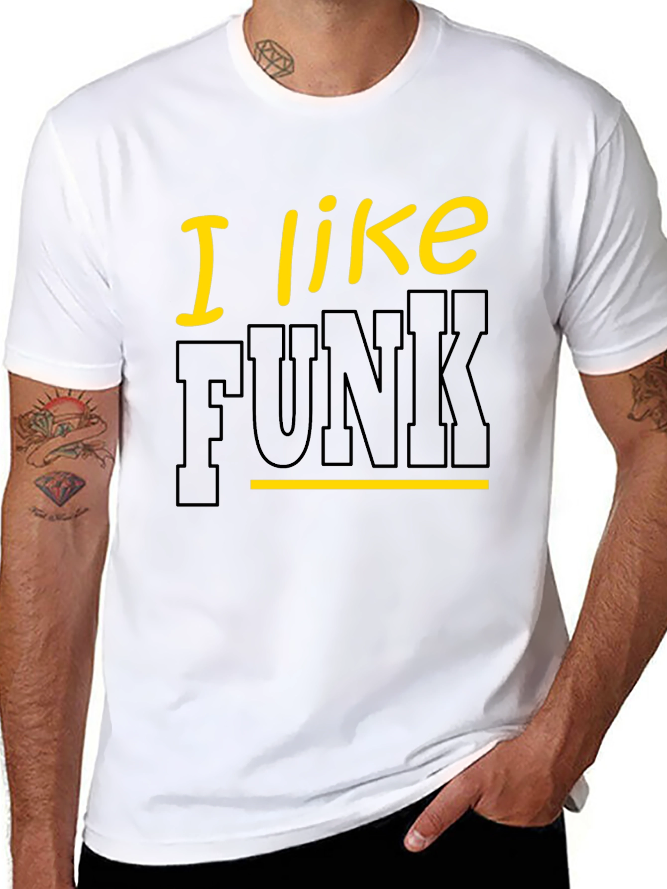 Camiseta Negra con Diseño I Like Funk