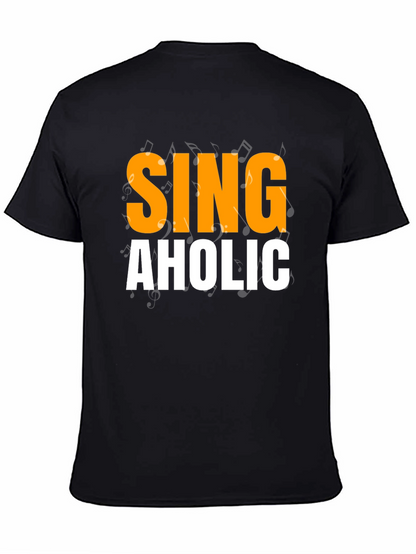 Camiseta Negra SINGAHOLIC para Amantes de la Música