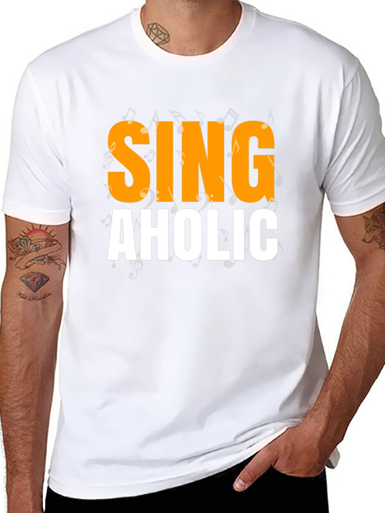 Camiseta Negra SINGAHOLIC para Amantes de la Música
