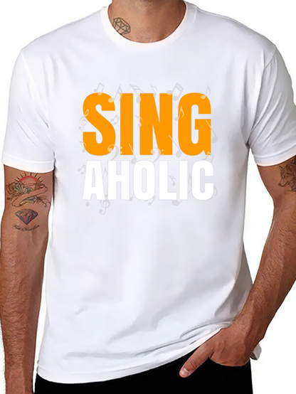 Camiseta Negra SINGAHOLIC para Amantes de la Música