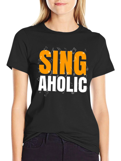 Camiseta Negra SINGAHOLIC para Amantes de la Música
