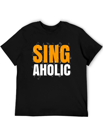 Camiseta Negra SINGAHOLIC para Amantes de la Música