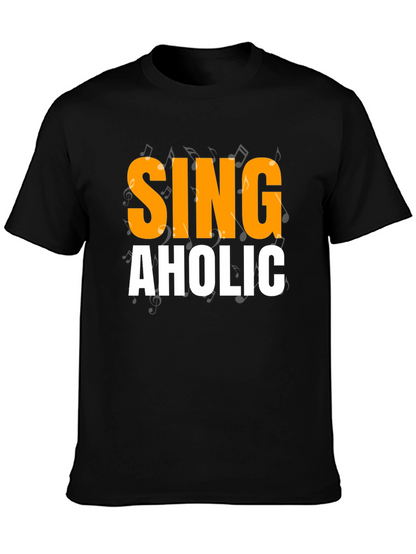 Camiseta Negra SINGAHOLIC para Amantes de la Música
