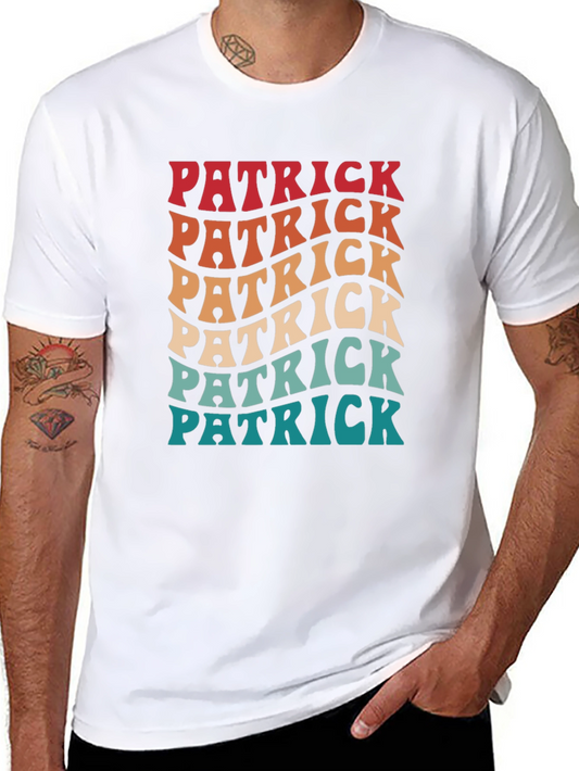 Camiseta Negra Hombre Diseño Patrick Retro
