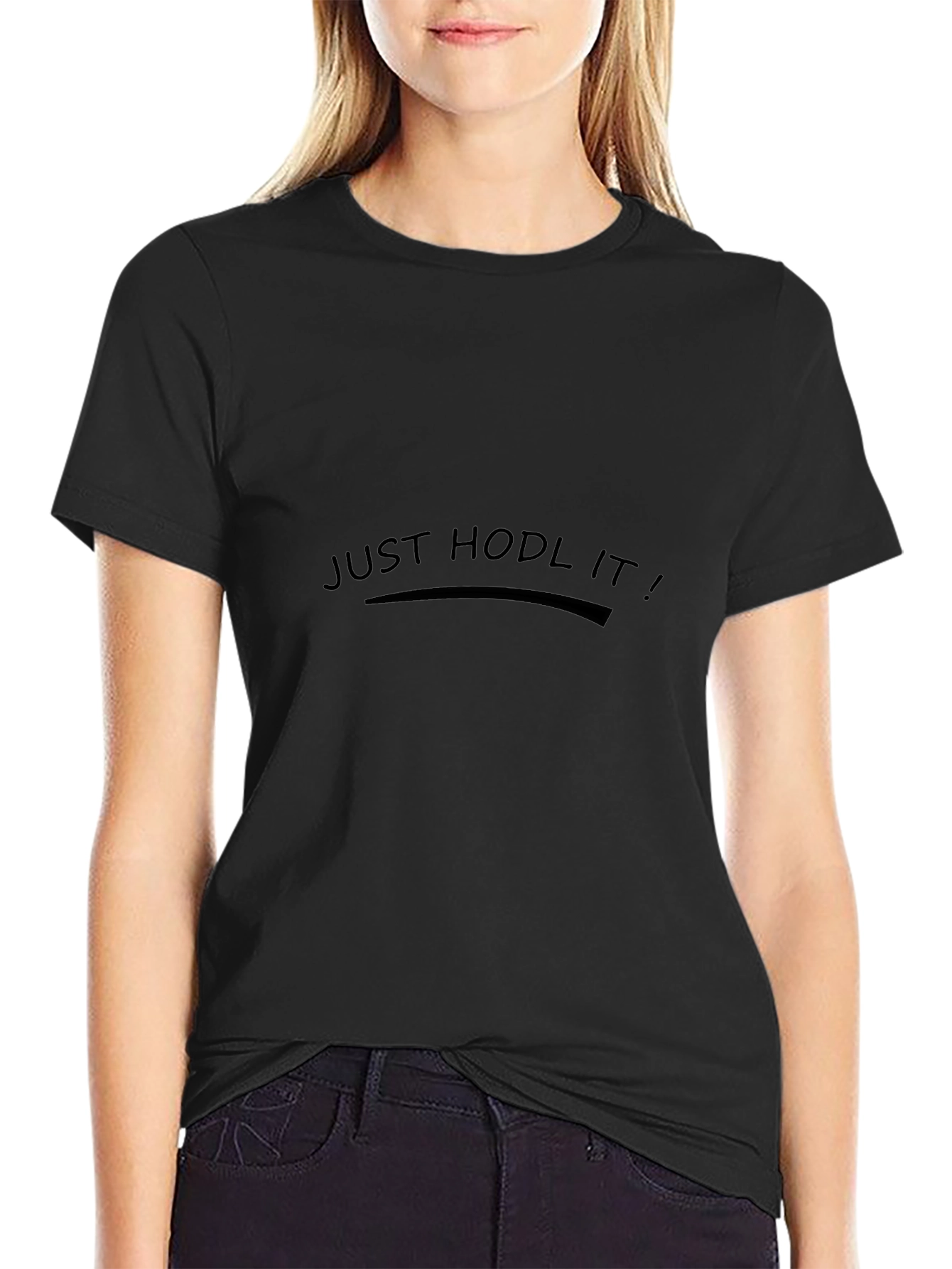Camiseta Negra Just Hodl It! Casual