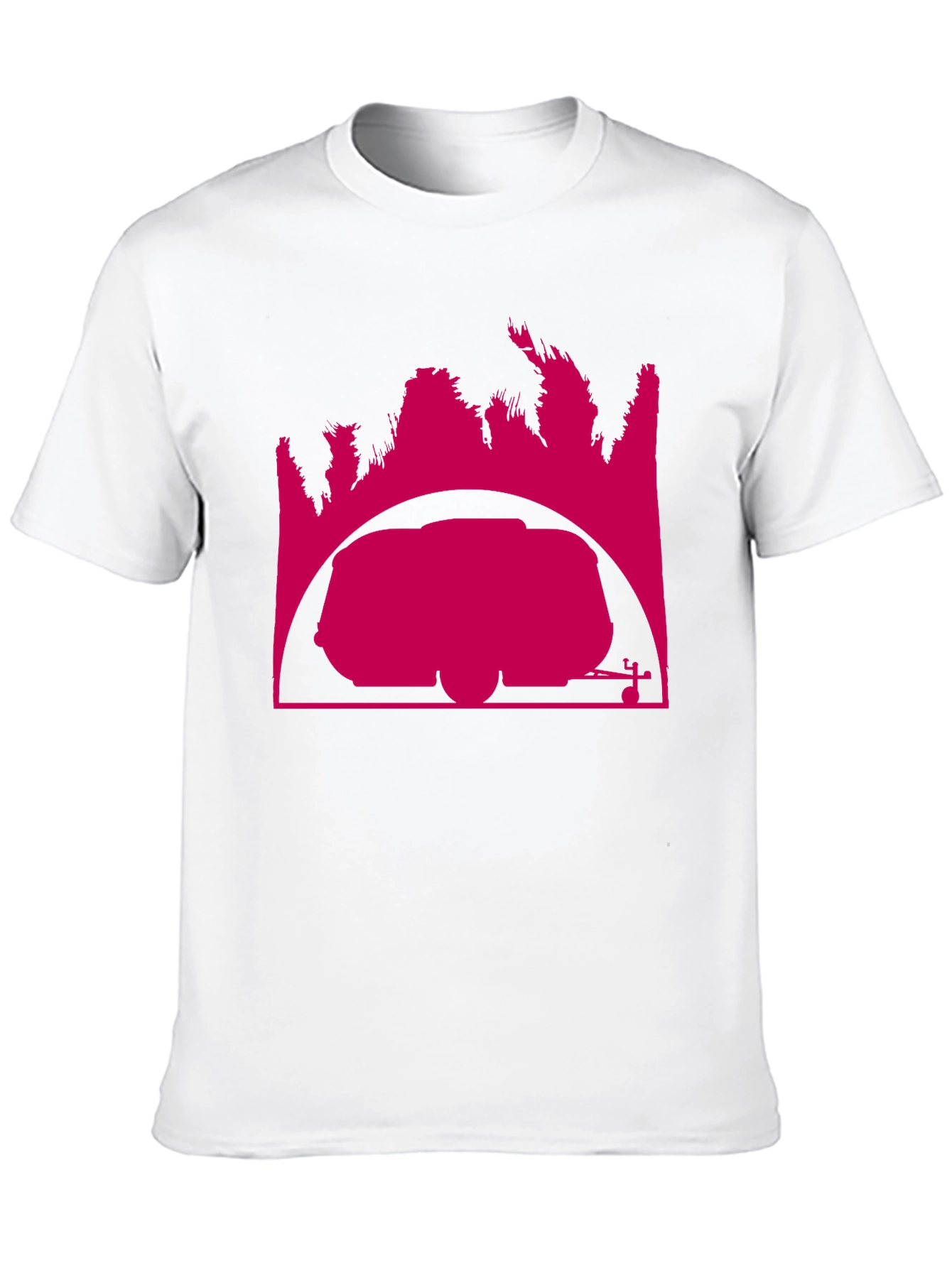 Camiseta Negra con Diseño Gráfico Abstracto Rosa