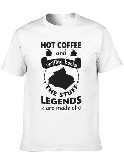 Camiseta Negra Hot Coffee & Writing Books