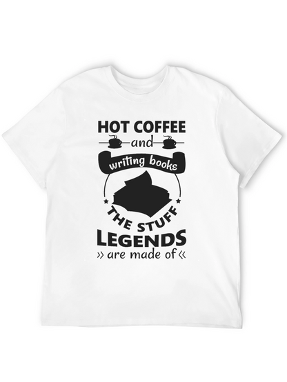 Camiseta Negra Hot Coffee & Writing Books