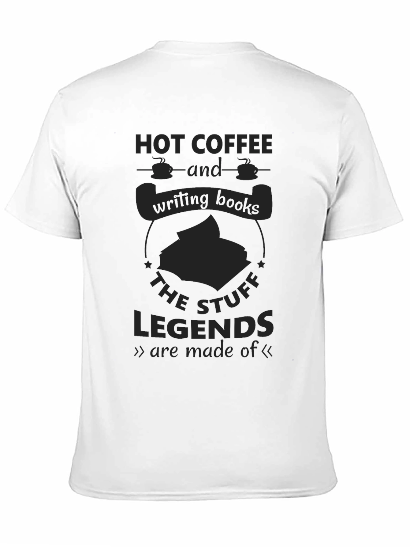 Camiseta Negra Hot Coffee & Writing Books