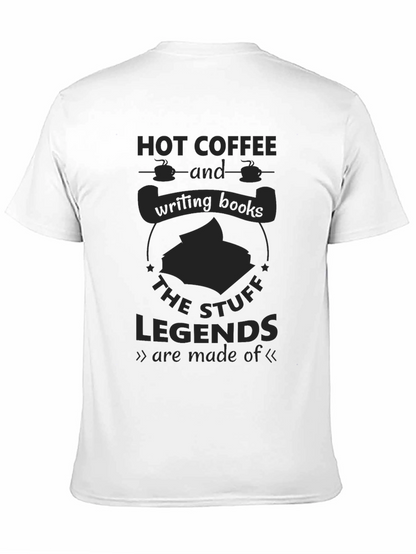 Camiseta Negra Hot Coffee & Writing Books