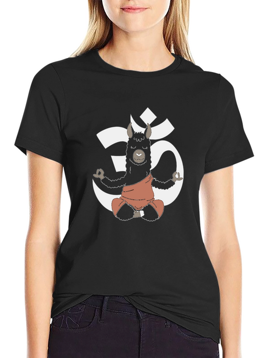 Camiseta Hombre Negra con Llama Yoga Om