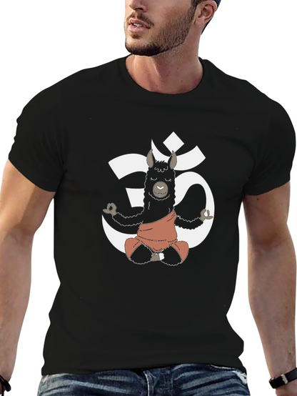 Camiseta Hombre Negra con Llama Yoga Om