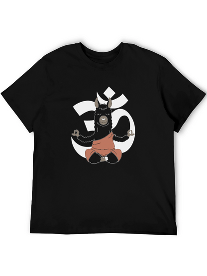 Camiseta Hombre Negra con Llama Yoga Om