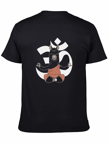 Camiseta Hombre Negra con Llama Yoga Om