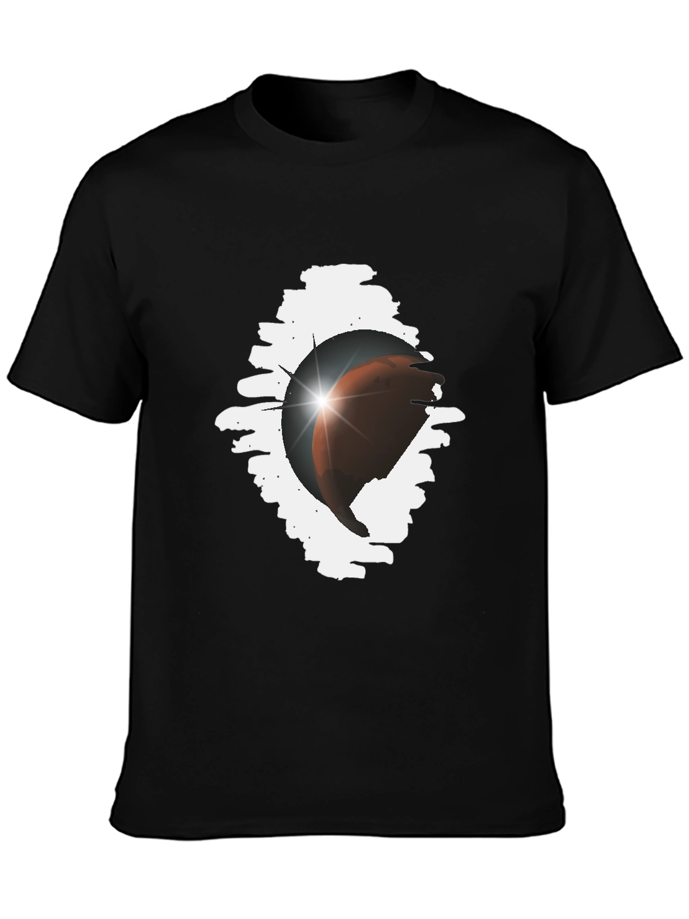 Camiseta Negra con Diseño de Planeta Destruido