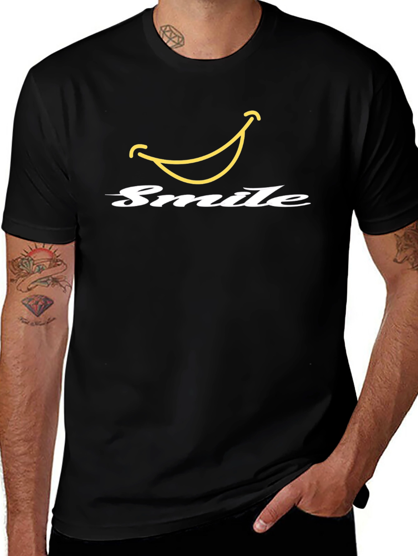 Camiseta Negra Smile Diseño Único