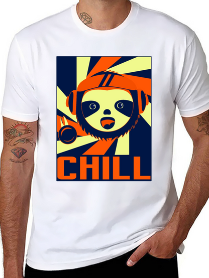 Camiseta Negra Chill con Diseño de Perezoso Cool