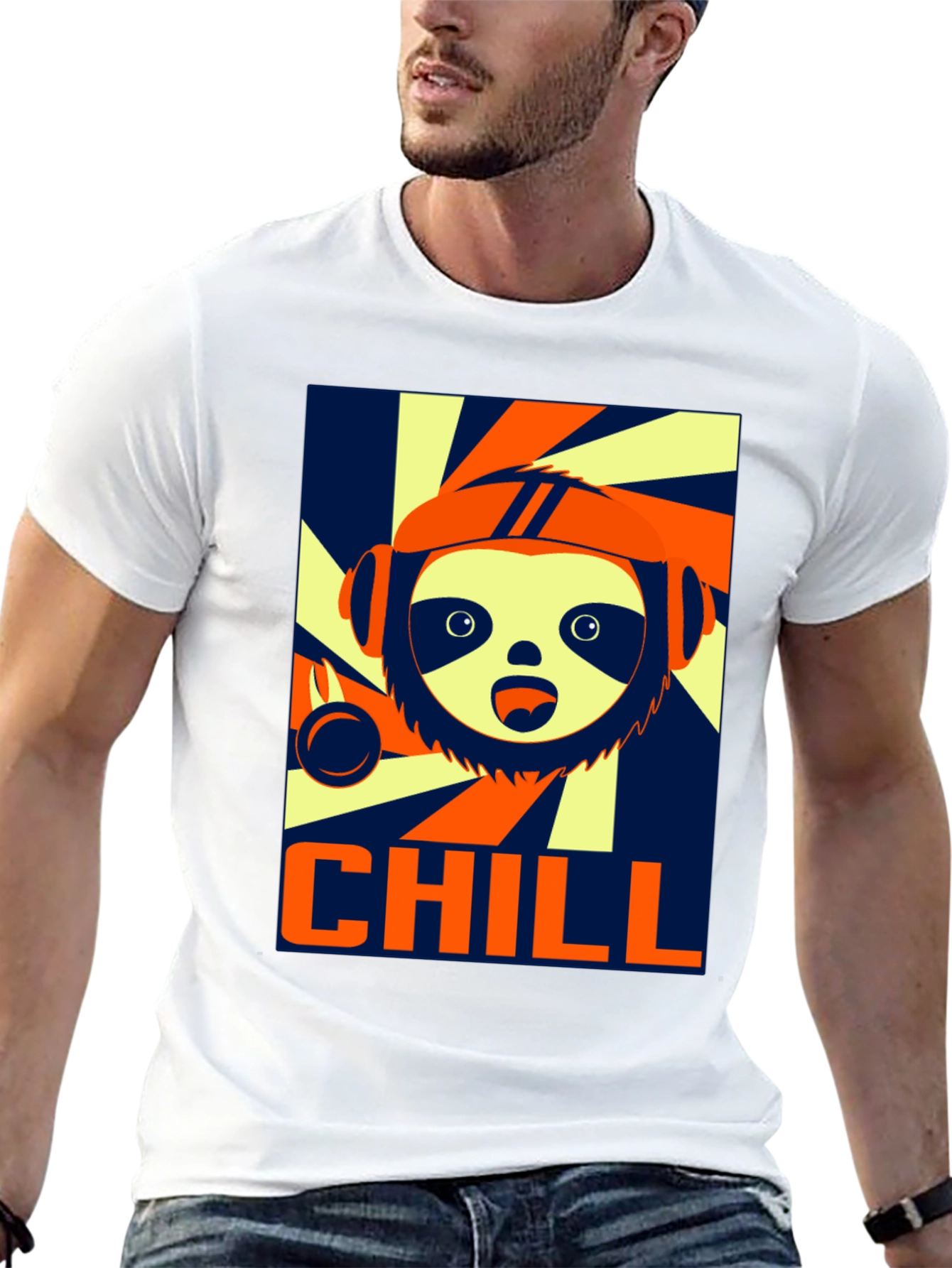 Camiseta Negra Chill con Diseño de Perezoso Cool