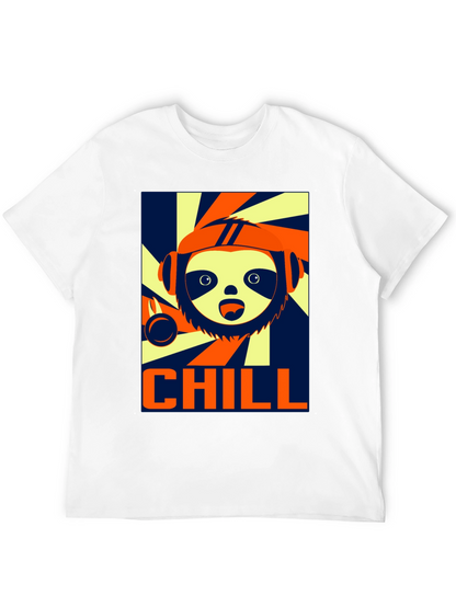 Camiseta Negra Chill con Diseño de Perezoso Cool