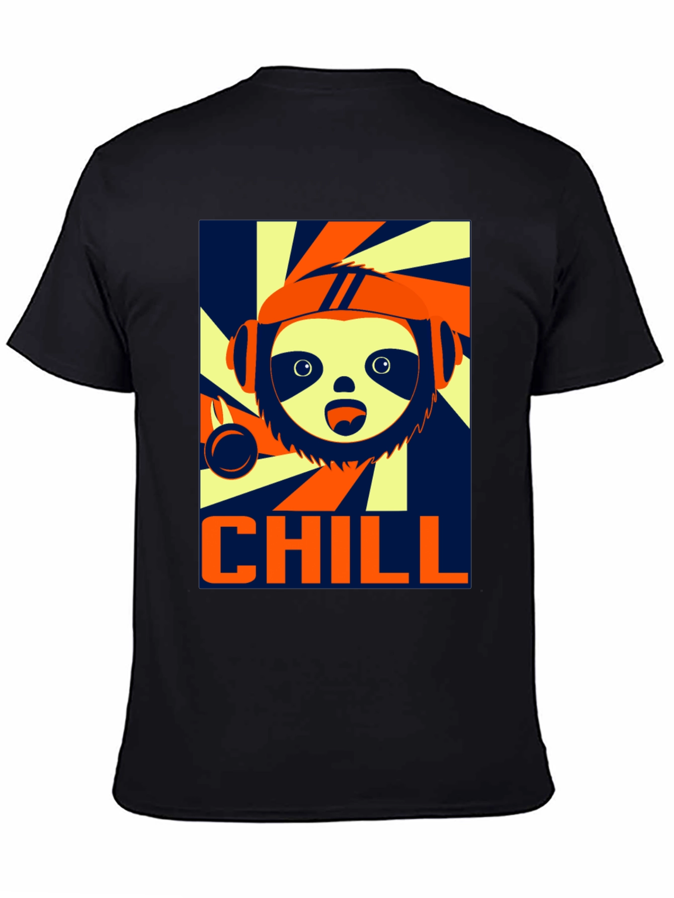 Camiseta Negra Chill con Diseño de Perezoso Cool