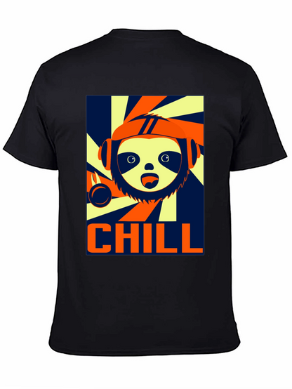 Camiseta Negra Chill con Diseño de Perezoso Cool