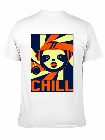 Camiseta Negra Chill con Diseño de Perezoso Cool