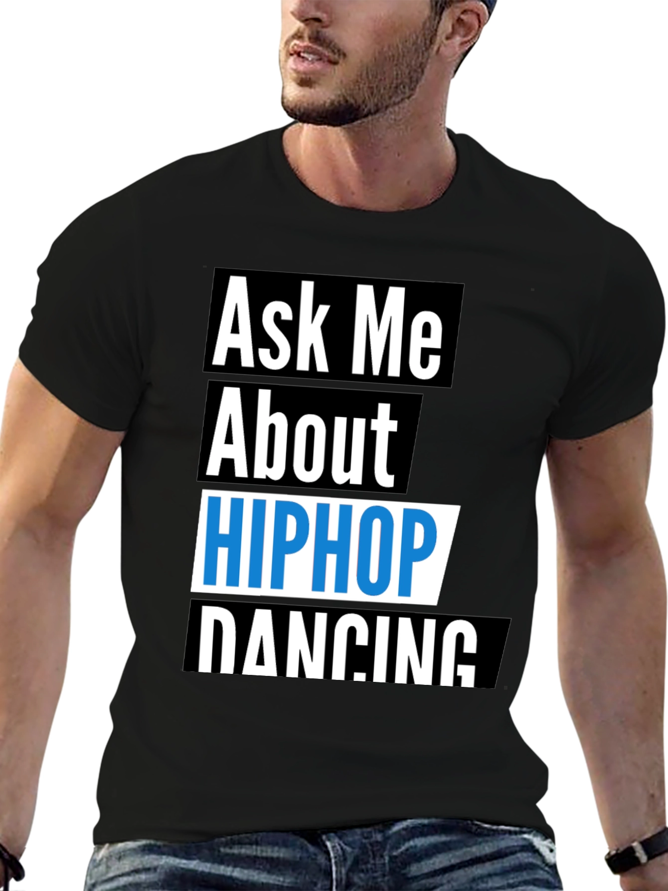 Camiseta Negra Hip Hop Dancing para Hombre
