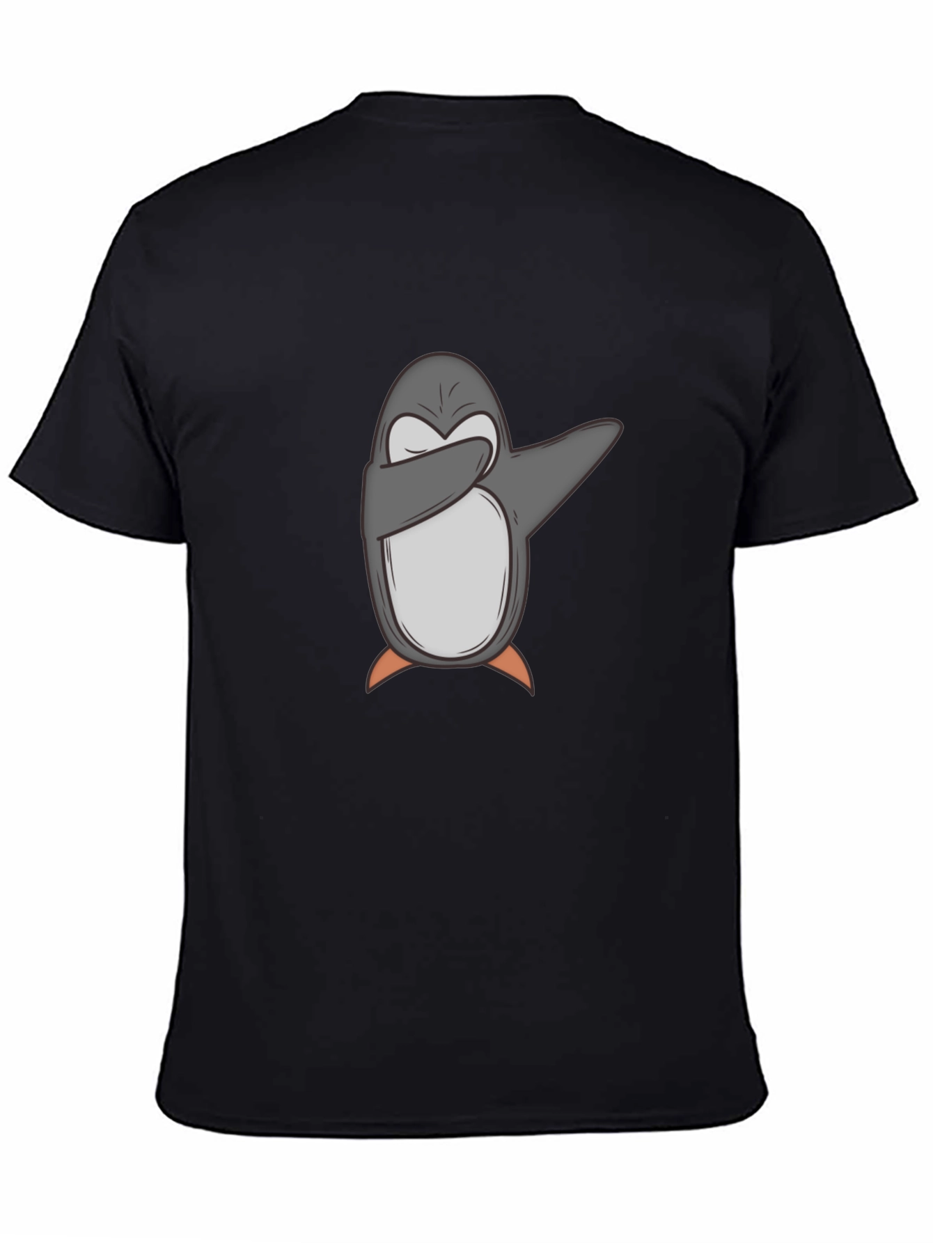 Camiseta Negra con Pingüino Dabbing para Hombre