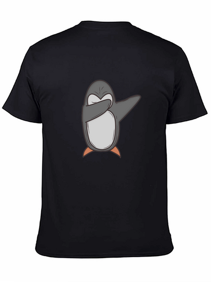 Camiseta Negra con Pingüino Dabbing para Hombre