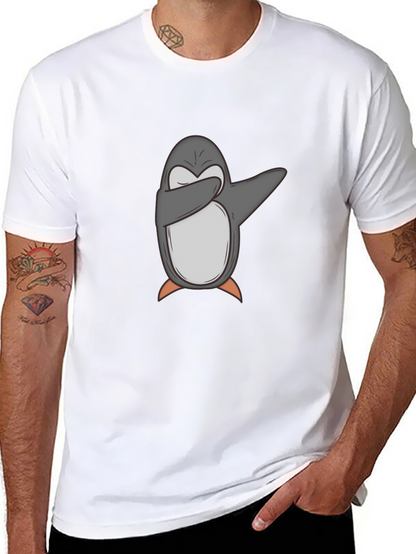 Camiseta Negra con Pingüino Dabbing para Hombre