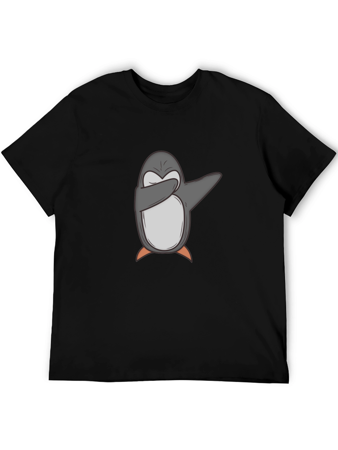 Camiseta Negra con Pingüino Dabbing para Hombre