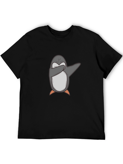 Camiseta Negra con Pingüino Dabbing para Hombre