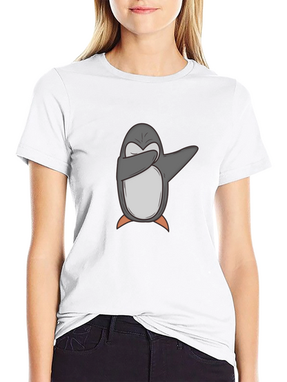 Camiseta Negra con Pingüino Dabbing para Hombre